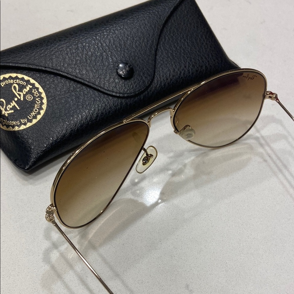 Ray-Ban Brown Aviator Sunglasses - Picture 4 of 5